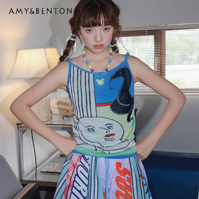 Summer New Blue Animal Print Knitted Women's Sling Original Design Slim-fit Display Versatile Sleeveless Camisole Vest Ladies
Summer New Blue Animal Print Knitted Women's Sling Original Design Slim-fit Display Versatile Sleeveless Camisole Vest Ladies
