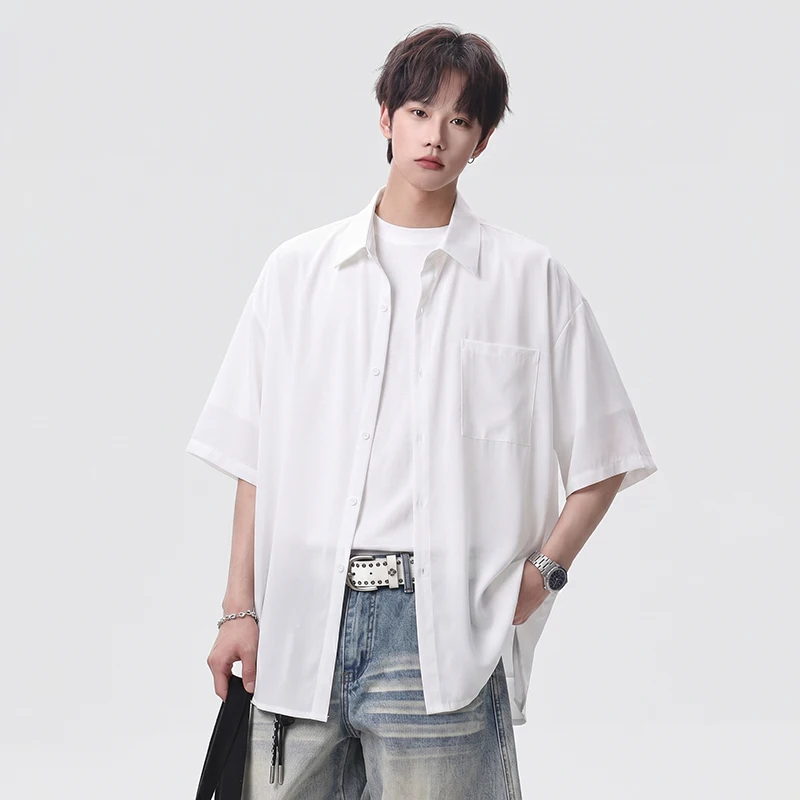 2026 Summer New Style Men's Short-Sleeved Shirt - Hong Kong Style Loose Ice Silk Drape Shirt
2026 Summer New Style Men's Short-Sleeved Shirt - Hong Kong Style Loose Ice Silk Drape Shirt