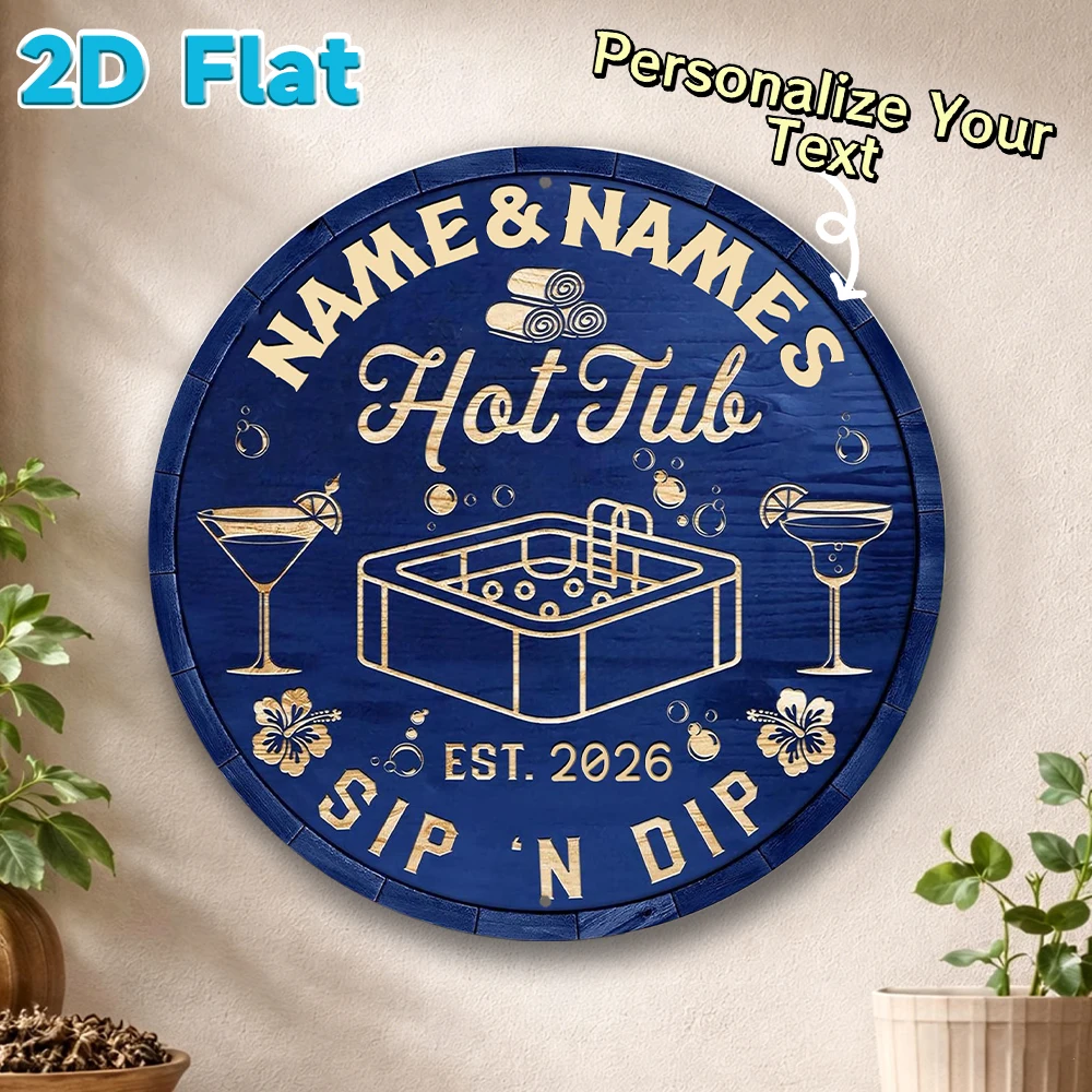 Custom Names & Year Hot Tub Round Metal Sign Cocktail Tropical Decor Plaque for Backyard Patio Wall Art
Custom Names & Year Hot Tub Round Metal Sign Cocktail Tropical Decor Plaque for Backyard Patio Wall Art