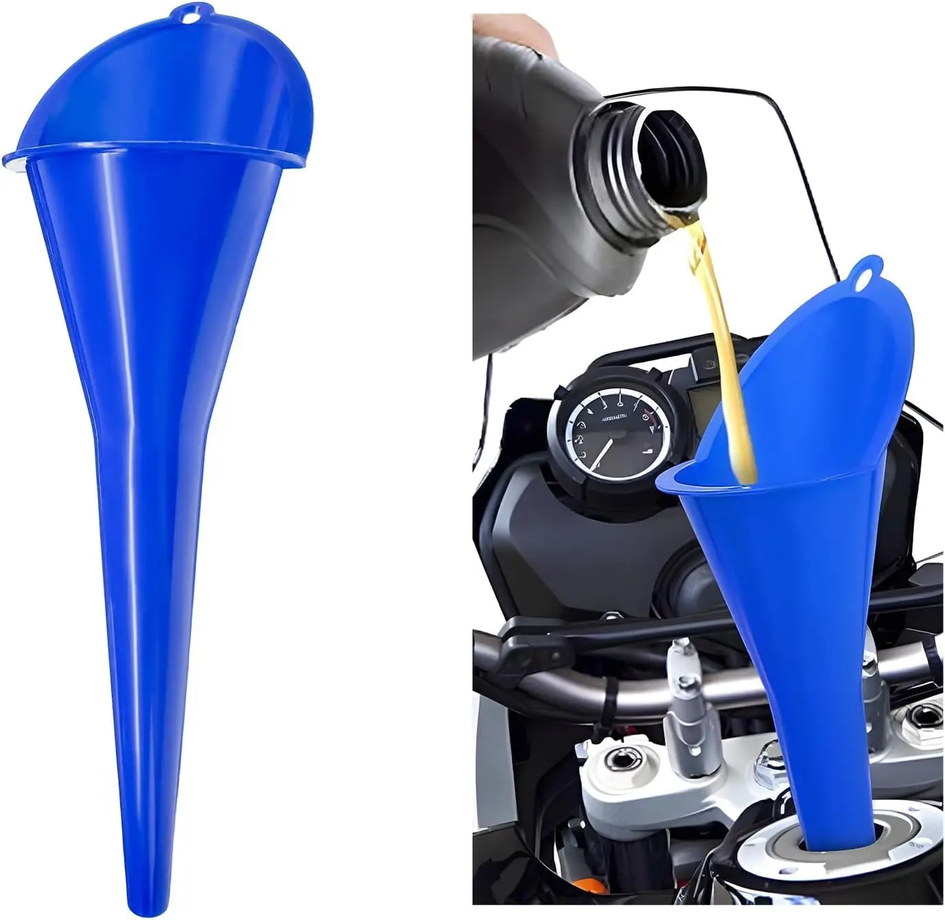 Long-Neck Oil Funnel for Automotive – Plastic Pouring Tool for Oil, Gas & Lubricants – Universal Car Accessory (Blue)
Long-Neck Oil Funnel for Automotive – Plastic Pouring Tool for Oil, Gas & Lubricants – Universal Car Accessory (Blue)