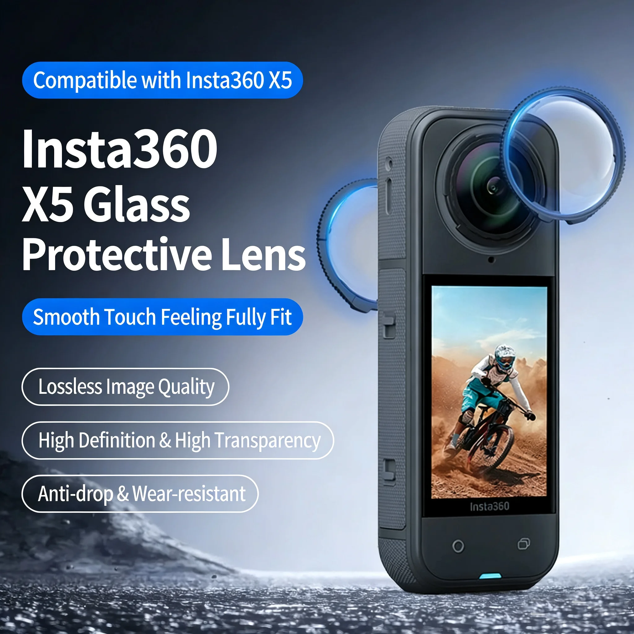 For Insta360 X5 Shadow Stone Protective Mirror Rotating Lens Glass Protective Mirror For Insta360 X5 Cover Accessories
For Insta360 X5 Shadow Stone Protective Mirror Rotating Lens Glass Protective Mirror For Insta360 X5 Cover Accessories