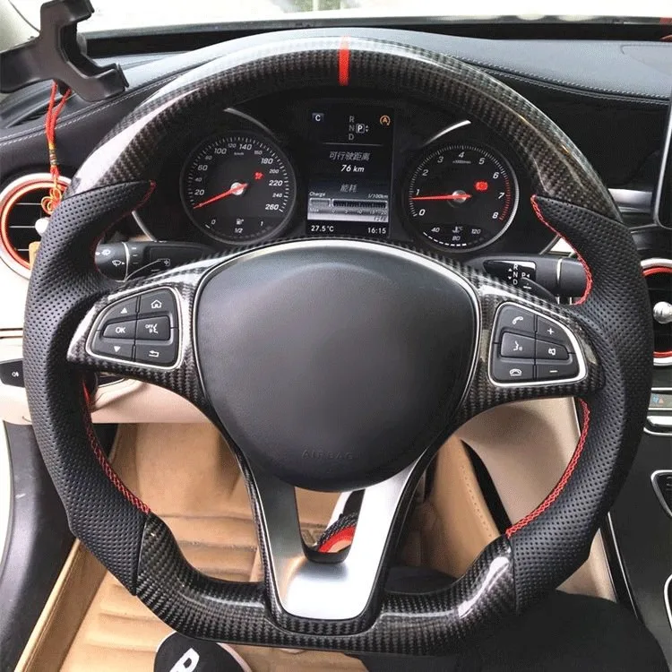Hand-stitched Car Steering Wheel Cover Carbon Fiber Leather For Mercedes Benz W176 W246 W205 C117 C218 W447 Car Accessorie
Hand-stitched Car Steering Wheel Cover Carbon Fiber Leather For Mercedes Benz W176 W246 W205 C117 C218 W447 Car Accessorie