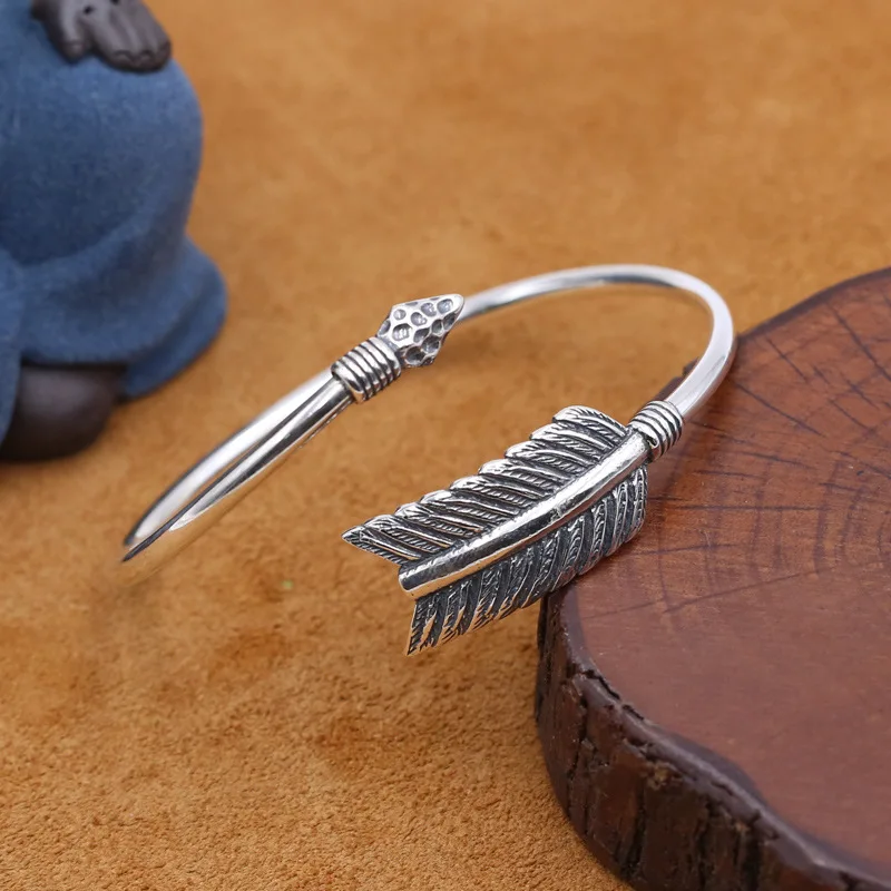 S925 sterling silver jewelry creative indian bow and arrow bracelet casual men's and women's open bracelet
S925 sterling silver jewelry creative indian bow and arrow bracelet casual men's and women's open bracelet
