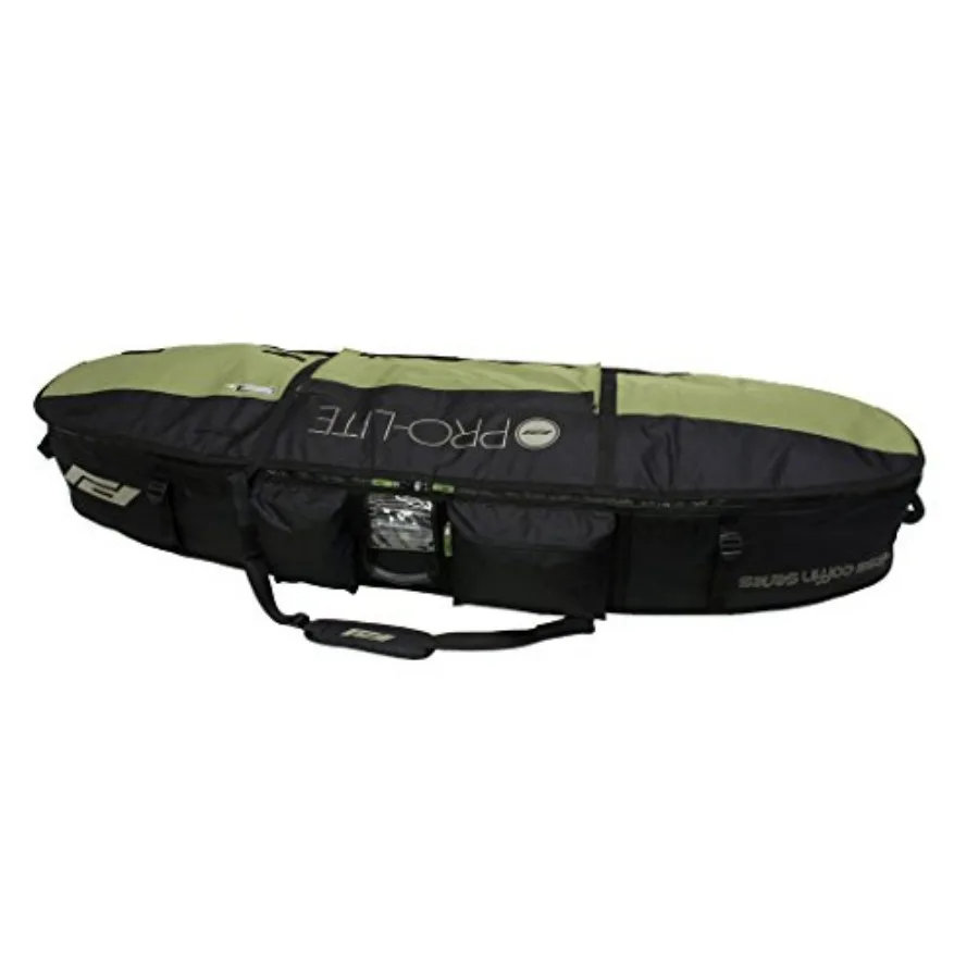 Surfboard Travel Bag for Coffin-Style Boards, Durable Polyester, Black, Triple/Quad Capacity with Padding Wheels
Surfboard Travel Bag for Coffin-Style Boards, Durable Polyester, Black, Triple/Quad Capacity with Padding Wheels