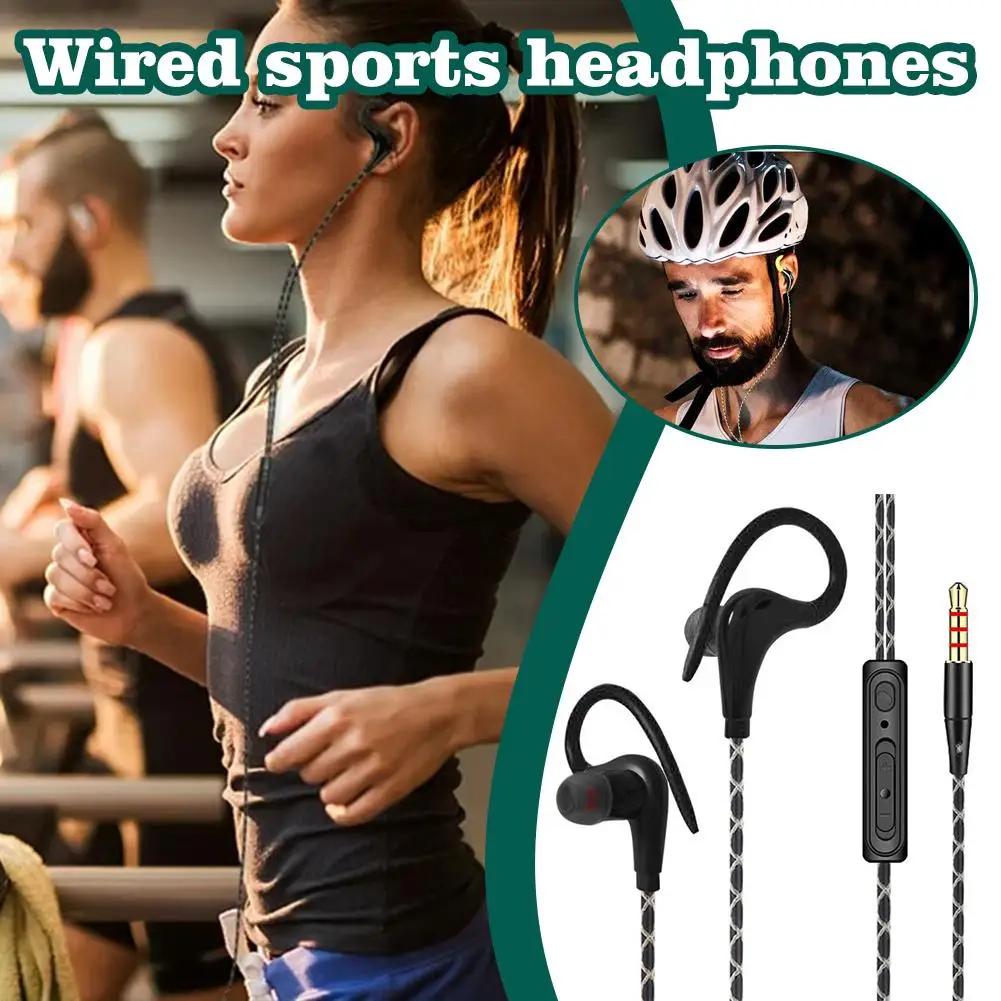 S760 Sports Earbuds Wired with Microphone 3.5mm Over Black Hook Earphones Around Wrap Ear in Sweatproof Ear Running Headpho E7O0
S760 Sports Earbuds Wired with Microphone 3.5mm Over Black Hook Earphones Around Wrap Ear in Sweatproof Ear Running Headpho E7O0