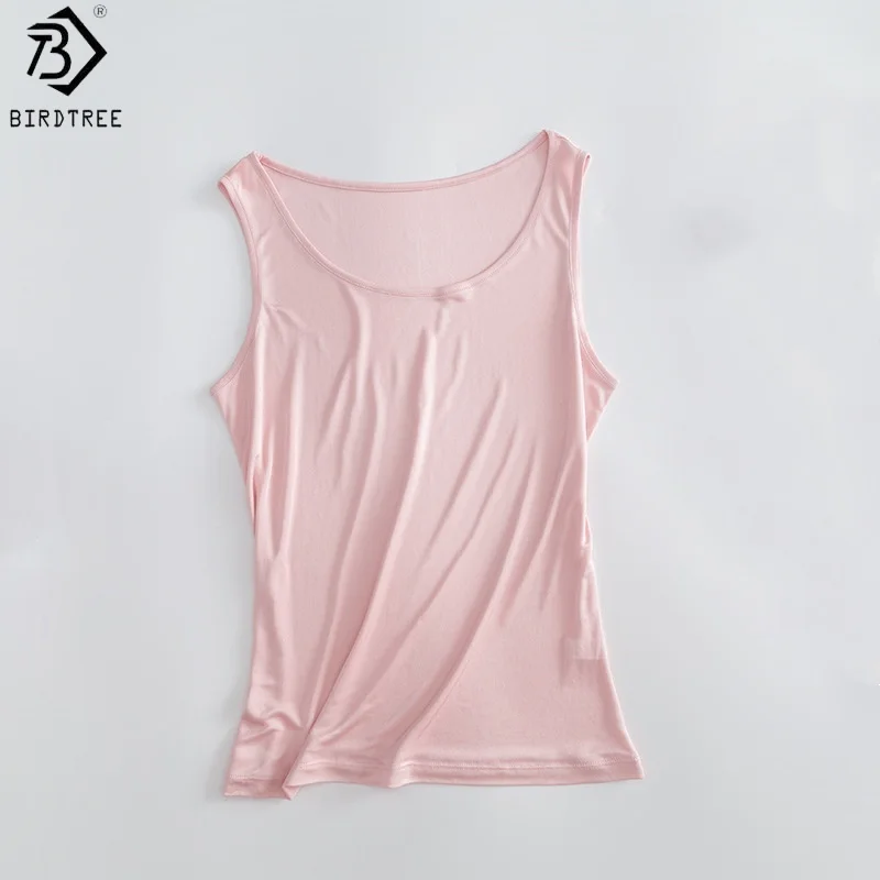 Birdtree, 100% Real Silk Solid Tank Top, O-neck Sleeveless Vest, Women's Thin Breathable Basics Tops, 2026 Summer New T66102JF
Birdtree, 100% Real Silk Solid Tank Top, O-neck Sleeveless Vest, Women's Thin Breathable Basics Tops, 2026 Summer New T66102JF