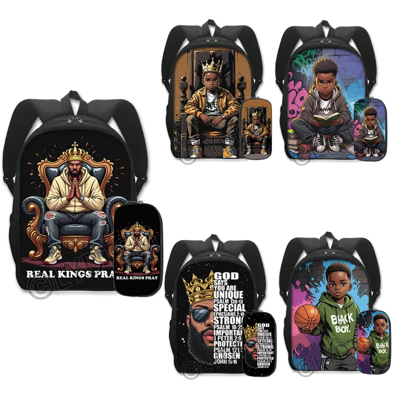 Black King with Crown Print Backpack Young Men rucksack Travel Bags Afro Teenager Boys School Bags Bookbag Student Daypack
Black King with Crown Print Backpack Young Men rucksack Travel Bags Afro Teenager Boys School Bags Bookbag Student Daypack