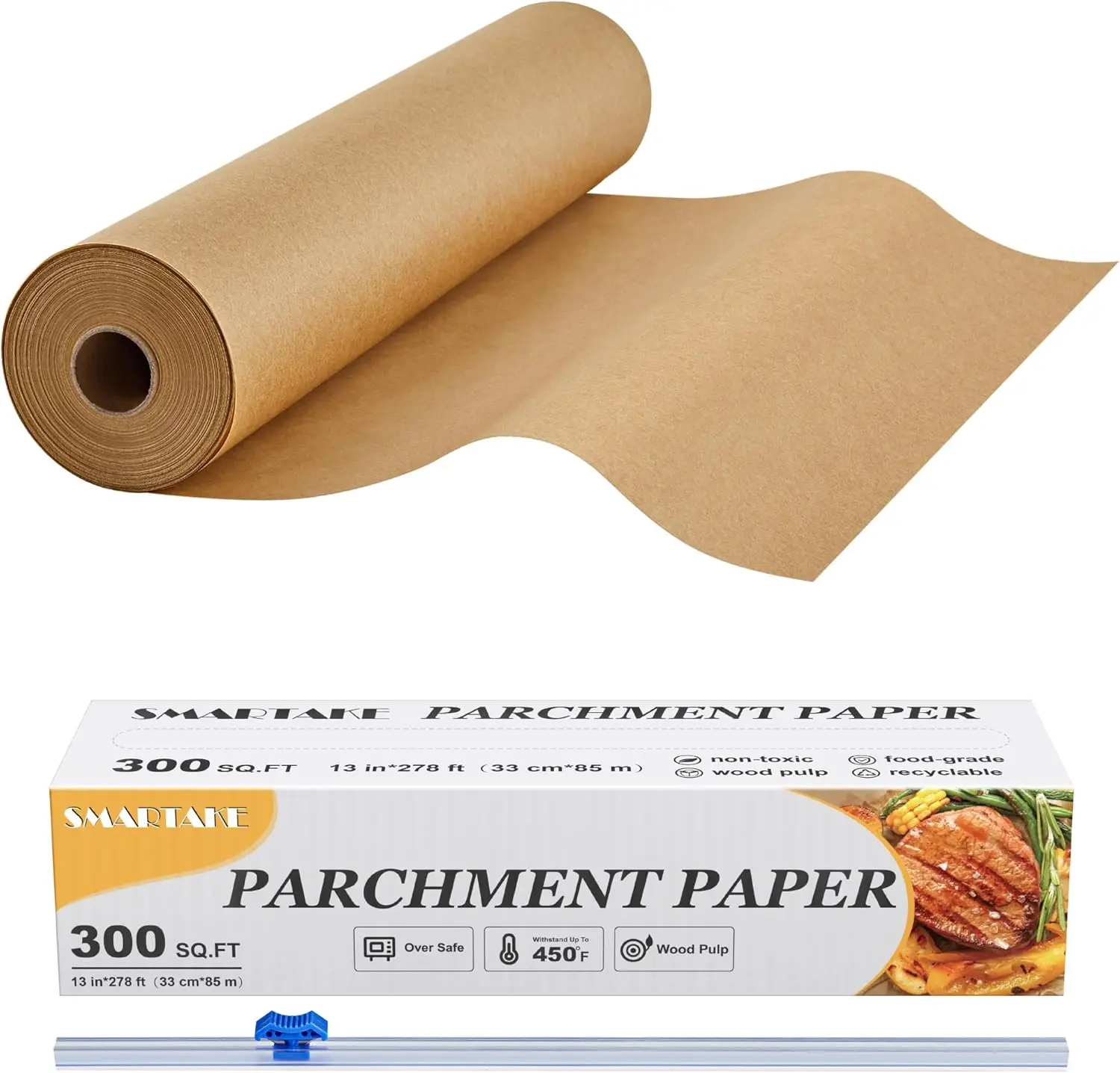 Unbleached Parchment Paper Roll 13" x 278 ft, Non-Stick Baking Sheets with Cutter, 300 sq.ft, Heavy Duty for Oven Air Fryer Grilling
Unbleached Parchment Paper Roll 13" x 278 ft, Non-Stick Baking Sheets with Cutter, 300 sq.ft, Heavy Duty for Oven Air Fryer Grilling