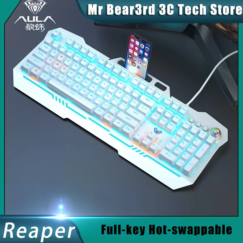 Aula Reaper 104-Keys Mechanical Gaming Keyboard Full-Key Hot-Swappable Professional Multimedia Function Keyboard
Aula Reaper 104-Keys Mechanical Gaming Keyboard Full-Key Hot-Swappable Professional Multimedia Function Keyboard