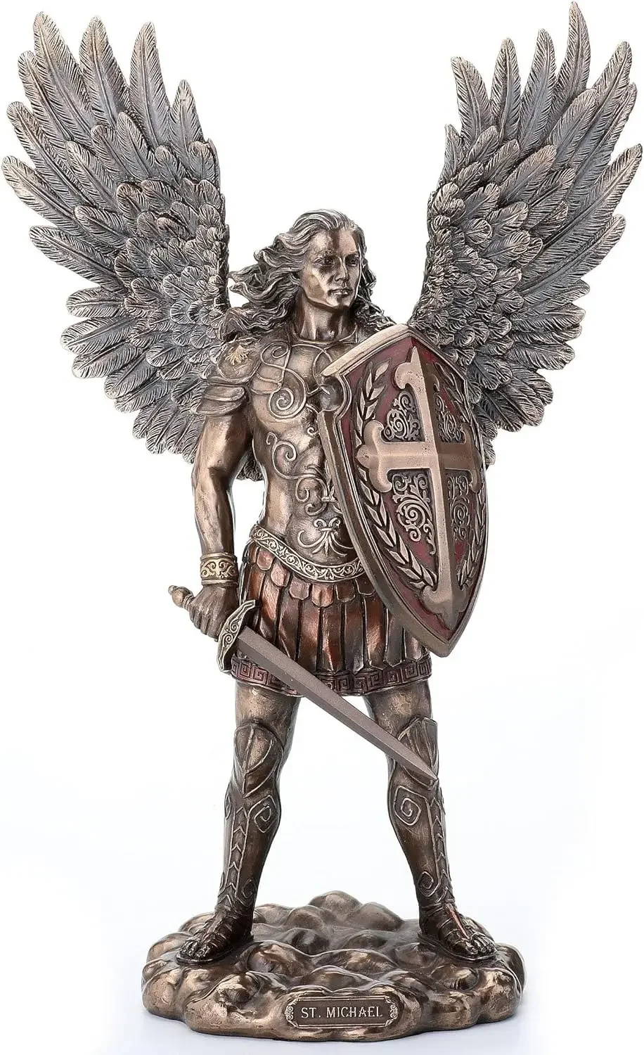 14 Inch Saint Michael The Archangel in Battle Armor Cold Cast Resin Statue Antique Bronze Finish Sculpture
14 Inch Saint Michael The Archangel in Battle Armor Cold Cast Resin Statue Antique Bronze Finish Sculpture