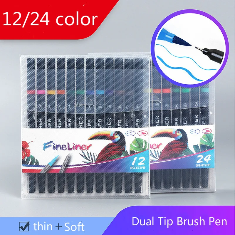 New Markers 12/24 Color Sketch Art Marker Pen Double Painting Watercolor Pens for Artist Manga Markers Art Supplies School
New Markers 12/24 Color Sketch Art Marker Pen Double Painting Watercolor Pens for Artist Manga Markers Art Supplies School