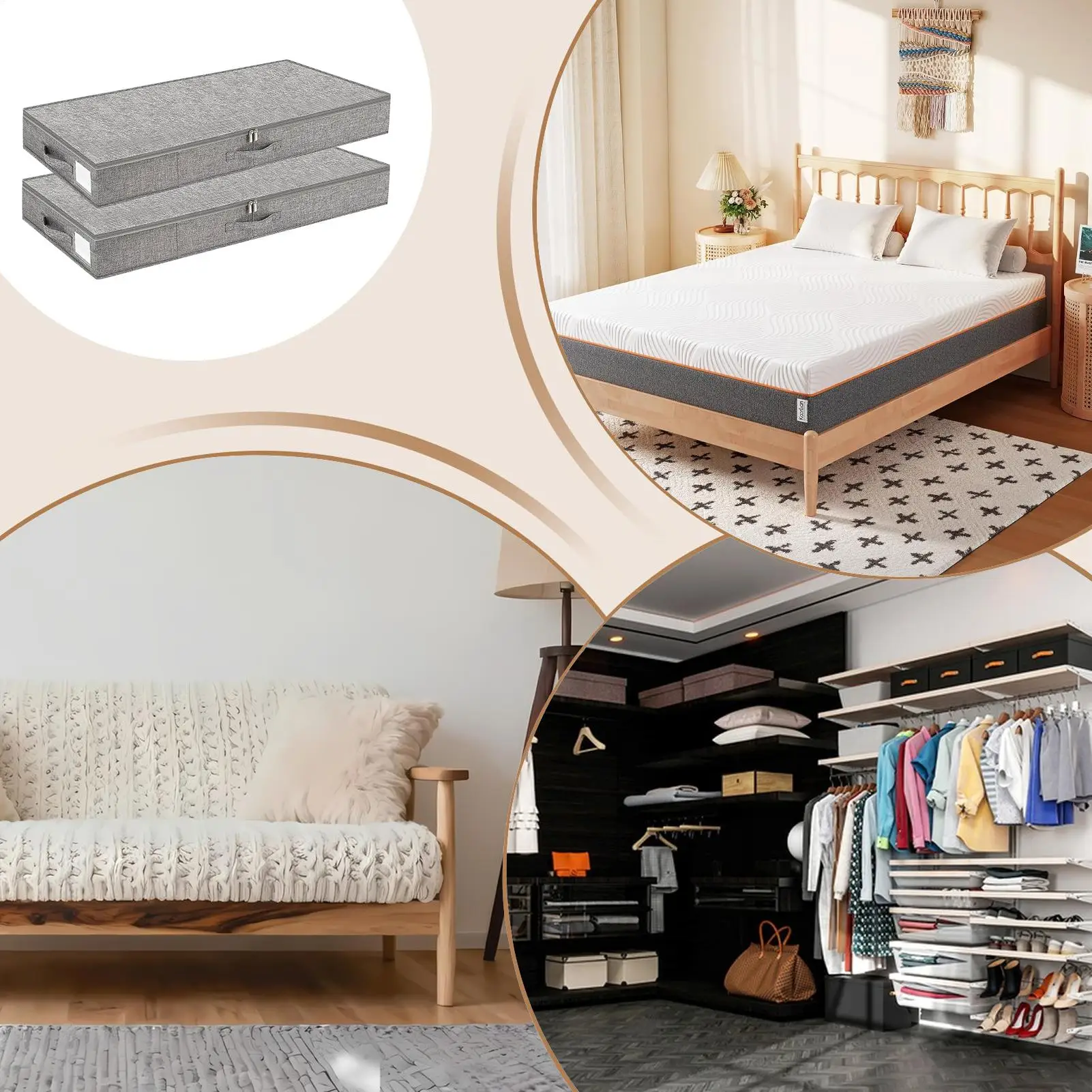 Under The Bed Storage 2 Pieces Foldable Bedroom Organizer Containers Under Bed Storage With Lid For Wrapping Paper Blanket
Under The Bed Storage 2 Pieces Foldable Bedroom Organizer Containers Under Bed Storage With Lid For Wrapping Paper Blanket