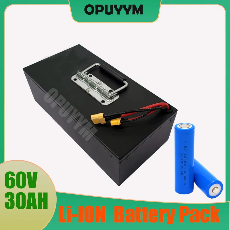OPUYYM LI-ION 60V 30AH Lithium Battery 18650 XT90 with Smart BMS For Electric Vehicle Scooter Food Truck Motorcycle
OPUYYM LI-ION 60V 30AH Lithium Battery 18650 XT90 with Smart BMS For Electric Vehicle Scooter Food Truck Motorcycle