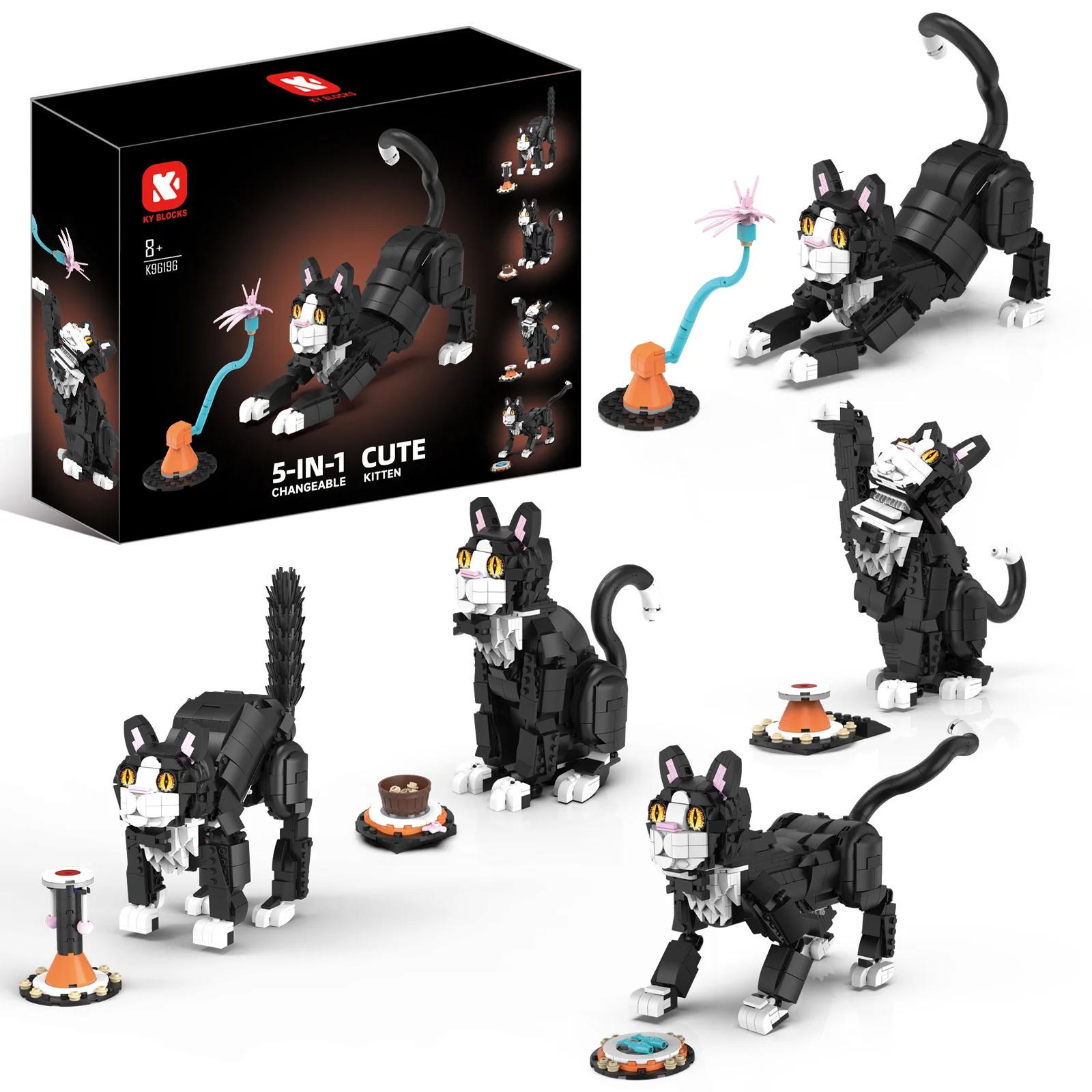 5IN1 Black Cat Building Block Tuxedo Cat Building Blocks Cow Cat Bricks Educational Assembled Toy Ornament Birthday Gift Kids
5IN1 Black Cat Building Block Tuxedo Cat Building Blocks Cow Cat Bricks Educational Assembled Toy Ornament Birthday Gift Kids
