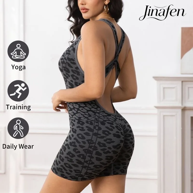 Leopard Print Racerback Women's One-piece Shorts High Waist Breathable Flat Seam Anti Rubbing Gym Daily Workout Short Jumpsuit
Leopard Print Racerback Women's One-piece Shorts High Waist Breathable Flat Seam Anti Rubbing Gym Daily Workout Short Jumpsuit