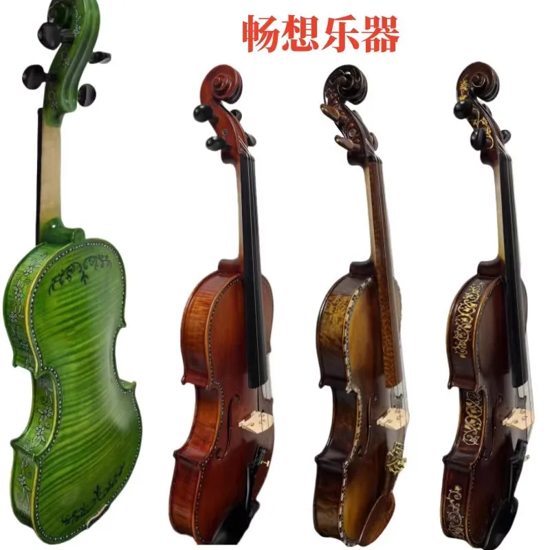 Hand made strad style Violin 4/4,solid wood beautiful drawing and inlay shell
Hand made strad style Violin 4/4,solid wood beautiful drawing and inlay shell