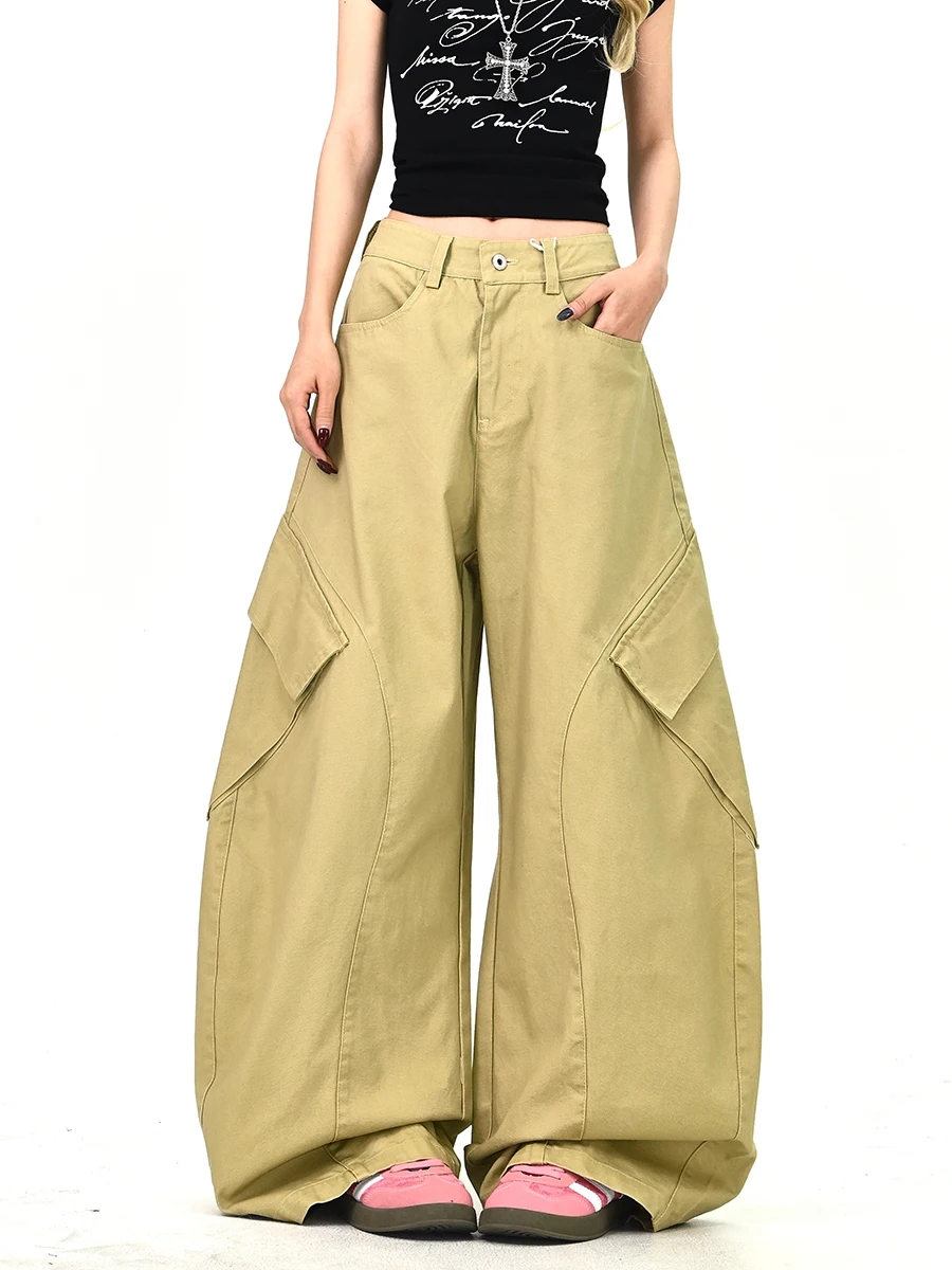 Женские свободные брюки-карго Street Sle, весна 2026, широкие повседневные брюки с карманами и застежкой на пуговицах на талии
Женские свободные брюки-карго Street Sle, весна 2026, широкие повседневные брюки с карманами и застежкой на пуговицах на талии