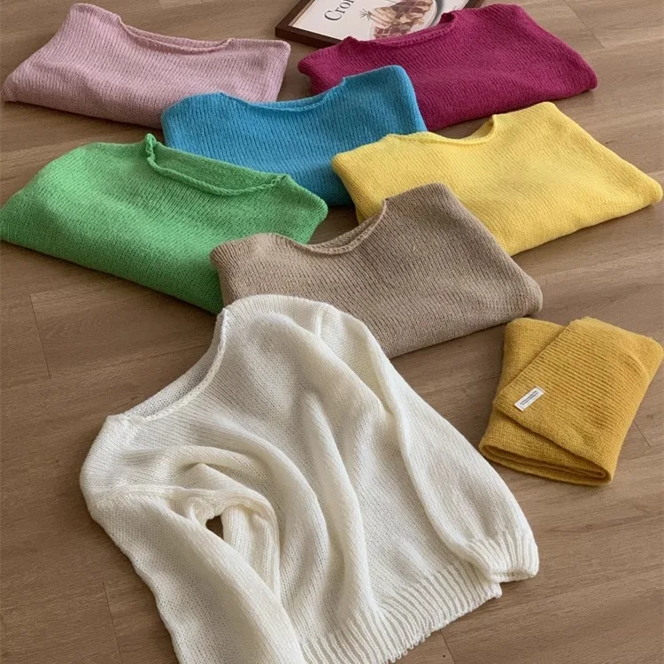 Soft Skin-Friendly Knitted Sweater Loose Basic Sle Cuffed Ne Pullover Vintage Lazy Faion for Young Women Commute Wear
Soft Skin-Friendly Knitted Sweater Loose Basic Sle Cuffed Ne Pullover Vintage Lazy Faion for Young Women Commute Wear
