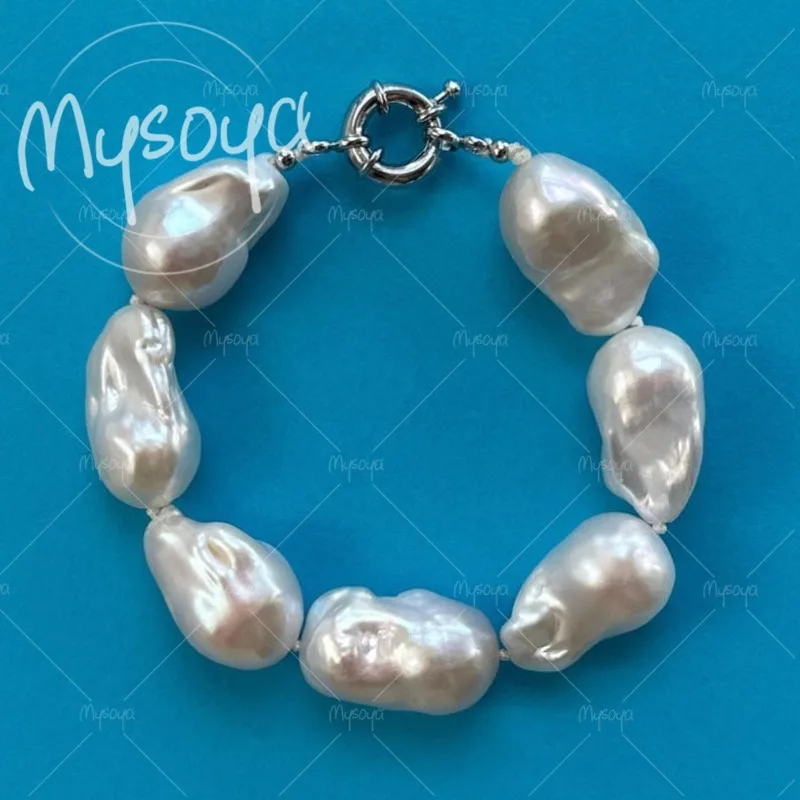 MYSOYA 14-16mm White Baroque Freshwater Pearl Bracelet with Gift Box,for Him/ Her,for Birthday/ Wedding/ Mother's Day Gift A0229
MYSOYA 14-16mm White Baroque Freshwater Pearl Bracelet with Gift Box,for Him/ Her,for Birthday/ Wedding/ Mother's Day Gift A0229