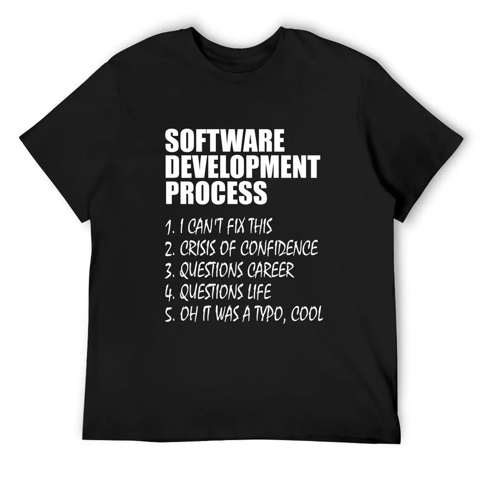 Software Development Process Programmer Joke T-Shirt new gifts and t-shirts rapper graphic tees customizeds Men's cotton t-shirt
Software Development Process Programmer Joke T-Shirt new gifts and t-shirts rapper graphic tees customizeds Men's cotton t-shirt