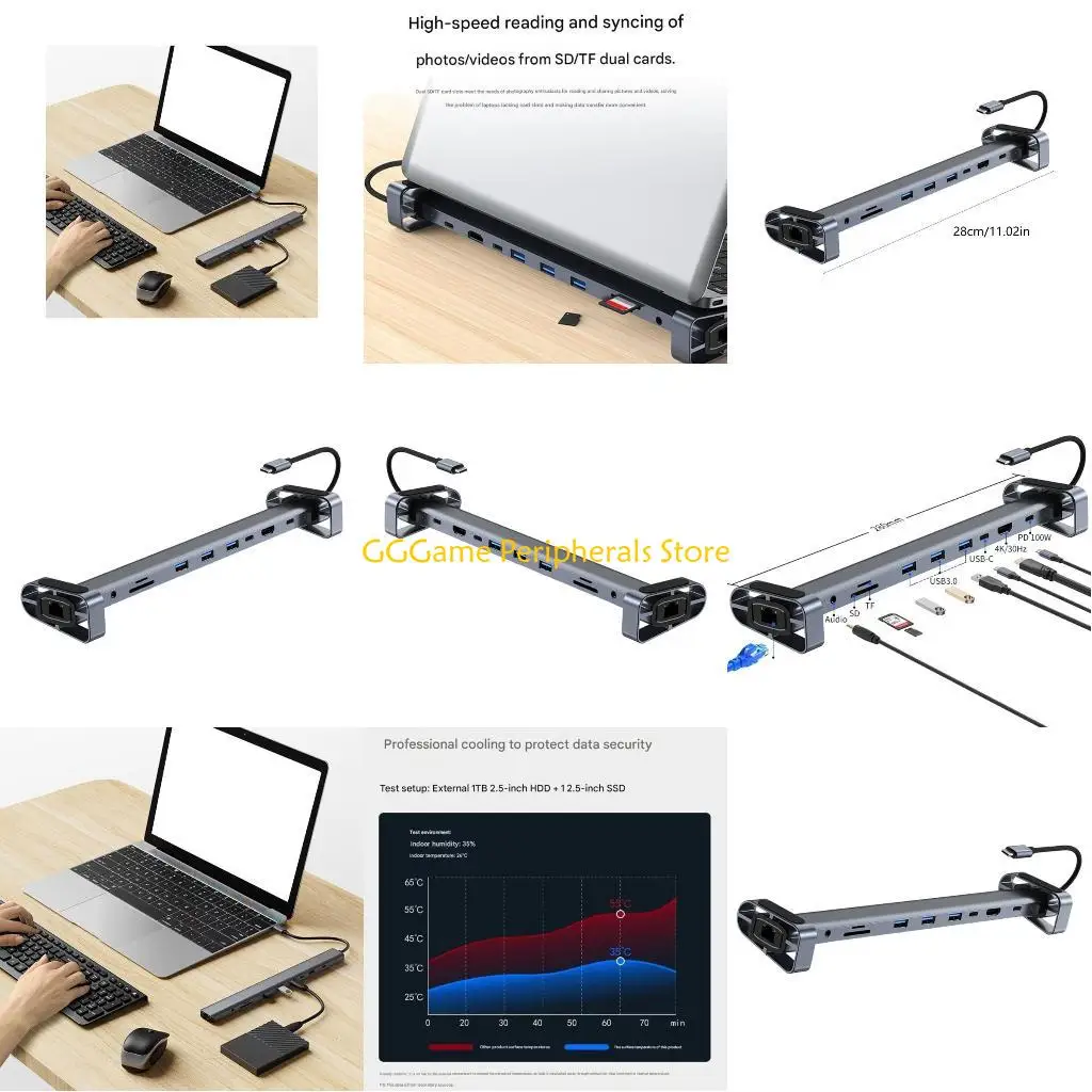 U55B Multifunctional Aluminum Computer Stand 10 Port Type C Laptop Stand Foldable
U55B Multifunctional Aluminum Computer Stand 10 Port Type C Laptop Stand Foldable