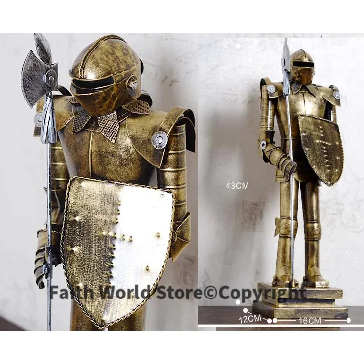43CM LARGE -Christmas GIFT TOP COOL fashion office home shop bar decorative art Retro Iron Roman armor Warrior art statue-JS6017
43CM LARGE -Christmas GIFT TOP COOL fashion office home shop bar decorative art Retro Iron Roman armor Warrior art statue-JS6017