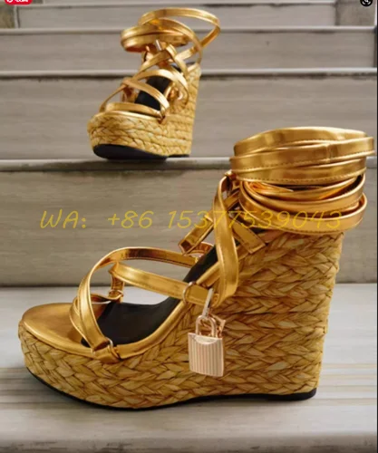 Rope Wedges Ankle Wrap Sandals Platform Padlock Detail Open Toe Hollow Summer Party Dress Sexy Casual Women Design Shoes 
Rope Wedges Ankle Wrap Sandals Platform Padlock Detail Open Toe Hollow Summer Party Dress Sexy Casual Women Design Shoes