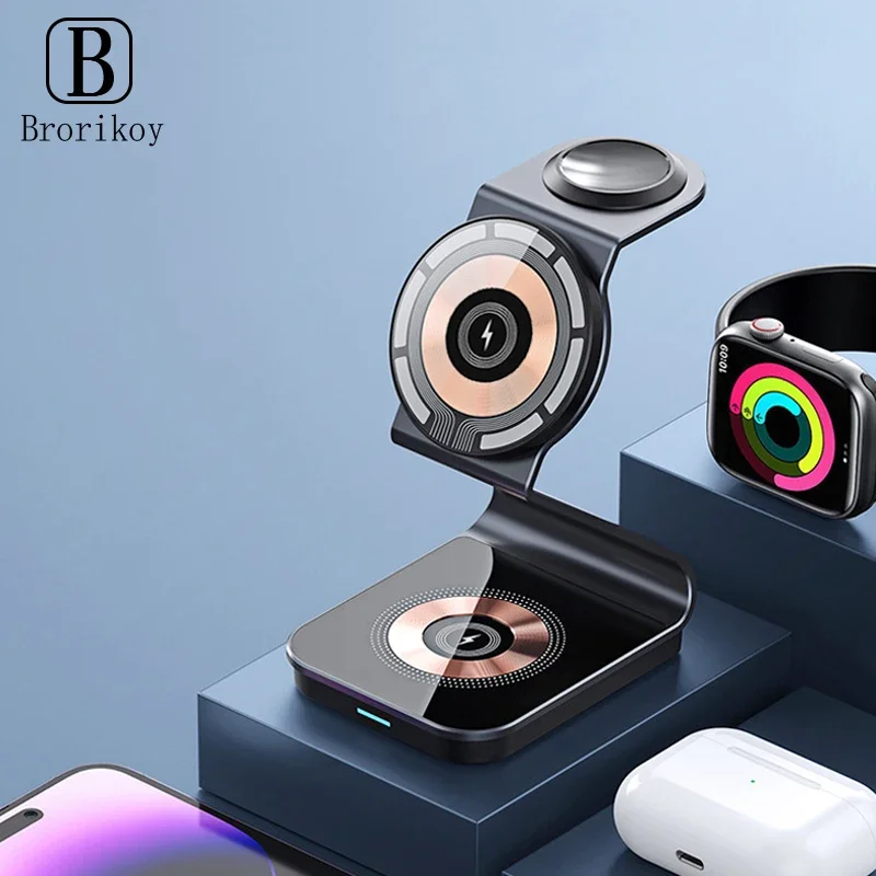 Magnetic Wireless Charger For iPhone 15 14 13 Pro Max Fast Wireless Charging Station 3in1 For AirPods Watch Series Charger Stand
Magnetic Wireless Charger For iPhone 15 14 13 Pro Max Fast Wireless Charging Station 3in1 For AirPods Watch Series Charger Stand