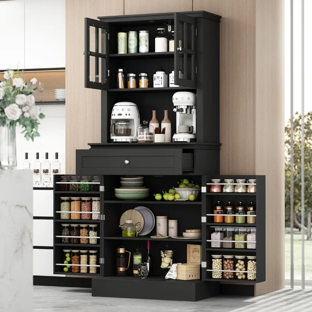 Cabinet, 72.3" H, Storage Cabinet with Acrylic Doors, Adjustable Shelves and Spice Rack, Kitchen Pantry Cabinet
Cabinet, 72.3" H, Storage Cabinet with Acrylic Doors, Adjustable Shelves and Spice Rack, Kitchen Pantry Cabinet