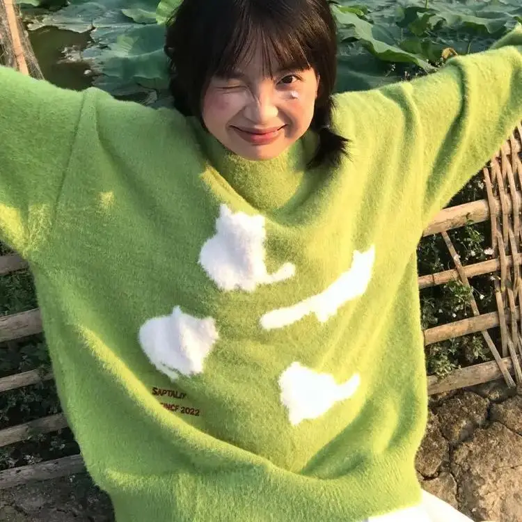 Sweater Women Autumn Winter Fashion Brand Thickened Cat American Retro Loose Lazy Top Y2k Ins Emo
Sweater Women Autumn Winter Fashion Brand Thickened Cat American Retro Loose Lazy Top Y2k Ins Emo