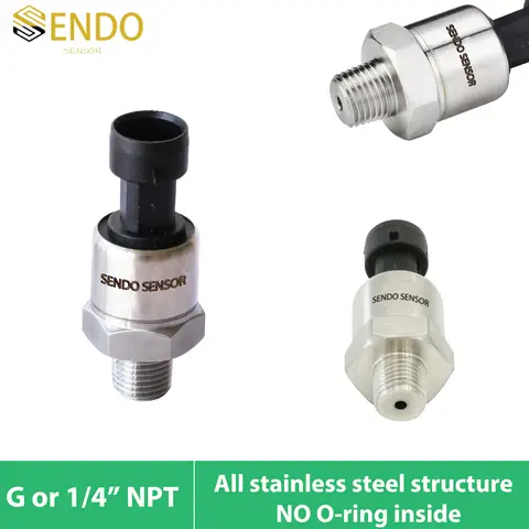 Pressure sensor 1 4 npt G1/4" thread no O ring 0.5 4.5V 1 5V 0 to 5V stainless steel 316L diaphragm 15 1500 psi 100 kpa 10 mpa