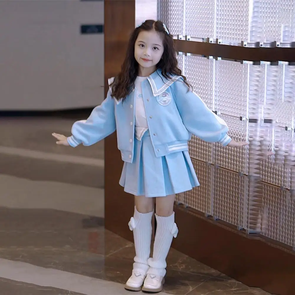 Бейсбольная Униформа Sanrio Cinnamoroll для девочек, комплект униформы Jk в стиле преппи, весна-осень, детская плиссированная юбка, пальто, костюм для отдыха
Бейсбольная Униформа Sanrio Cinnamoroll для девочек, комплект униформы Jk в стиле преппи, весна-осень, детская плиссированная юбка, пальто, костюм для отдыха