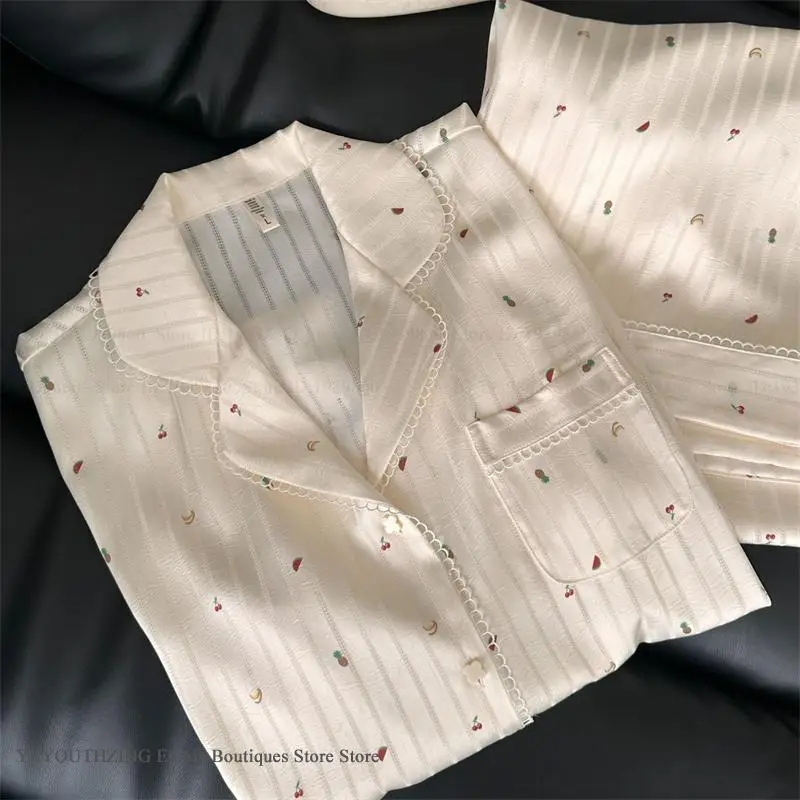 Female Pajamas 2PCS Sleep Set Print Cartoon Lace Nightwear Long Sleeve Trouser Pijamas Suit Loose Casual Satin Homewear Pyjama
Female Pajamas 2PCS Sleep Set Print Cartoon Lace Nightwear Long Sleeve Trouser Pijamas Suit Loose Casual Satin Homewear Pyjama