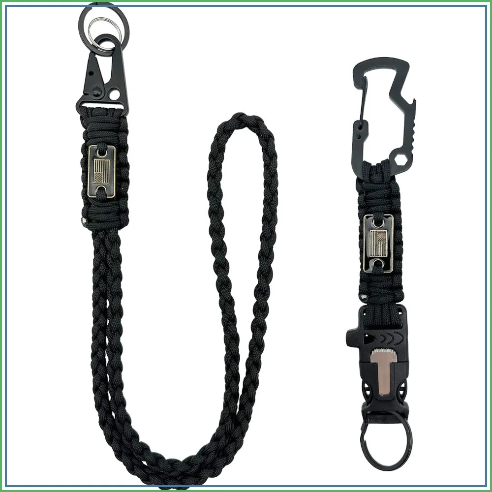 Heavy Duty Paracord Lanyard for ID Badges, Tactical Military Braided Lanyard with USA Flag
Heavy Duty Paracord Lanyard for ID Badges, Tactical Military Braided Lanyard with USA Flag