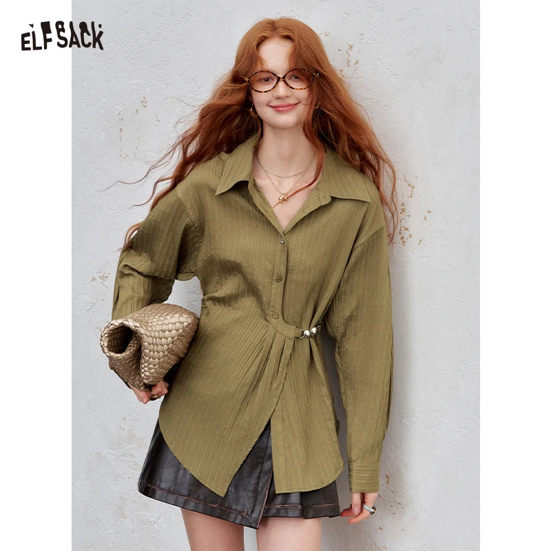 ELFSACK 2025 Autumn New Arrival Minimalist Asymmetrical Design Solid Full Sleeve Shirt For Woman
ELFSACK 2025 Autumn New Arrival Minimalist Asymmetrical Design Solid Full Sleeve Shirt For Woman