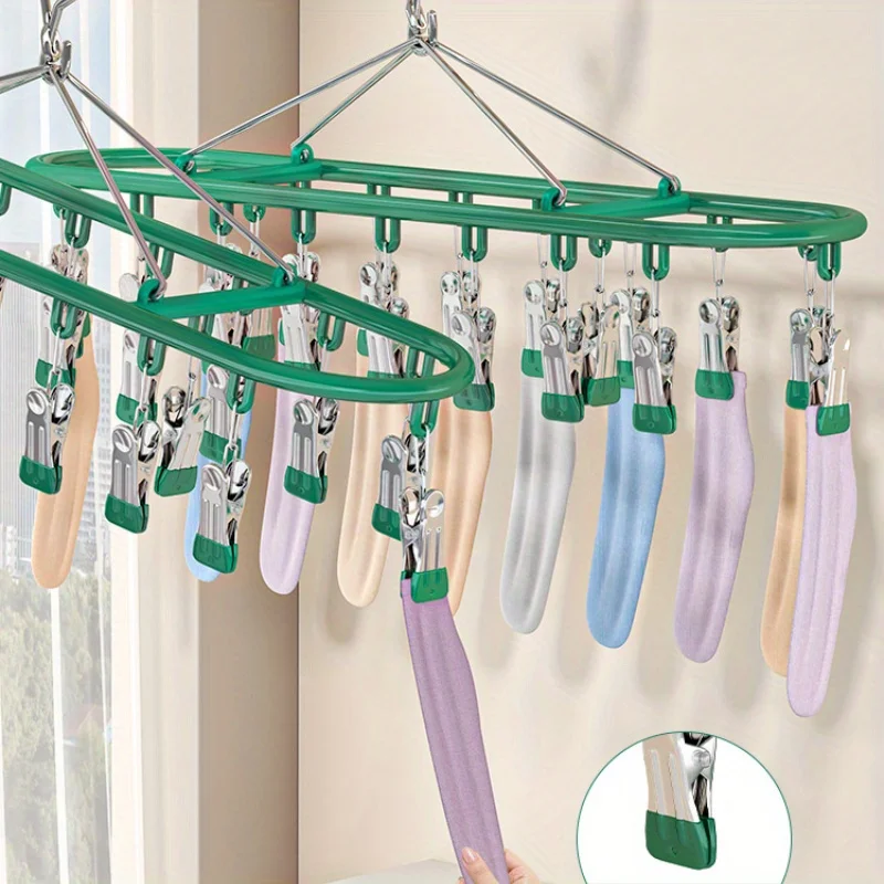 4pcs Metal Sock Rack with Windproof Design, Durable S-Shape Hangers for Socks Underwear Clothes, Closet Organizer
4pcs Metal Sock Rack with Windproof Design, Durable S-Shape Hangers for Socks Underwear Clothes, Closet Organizer