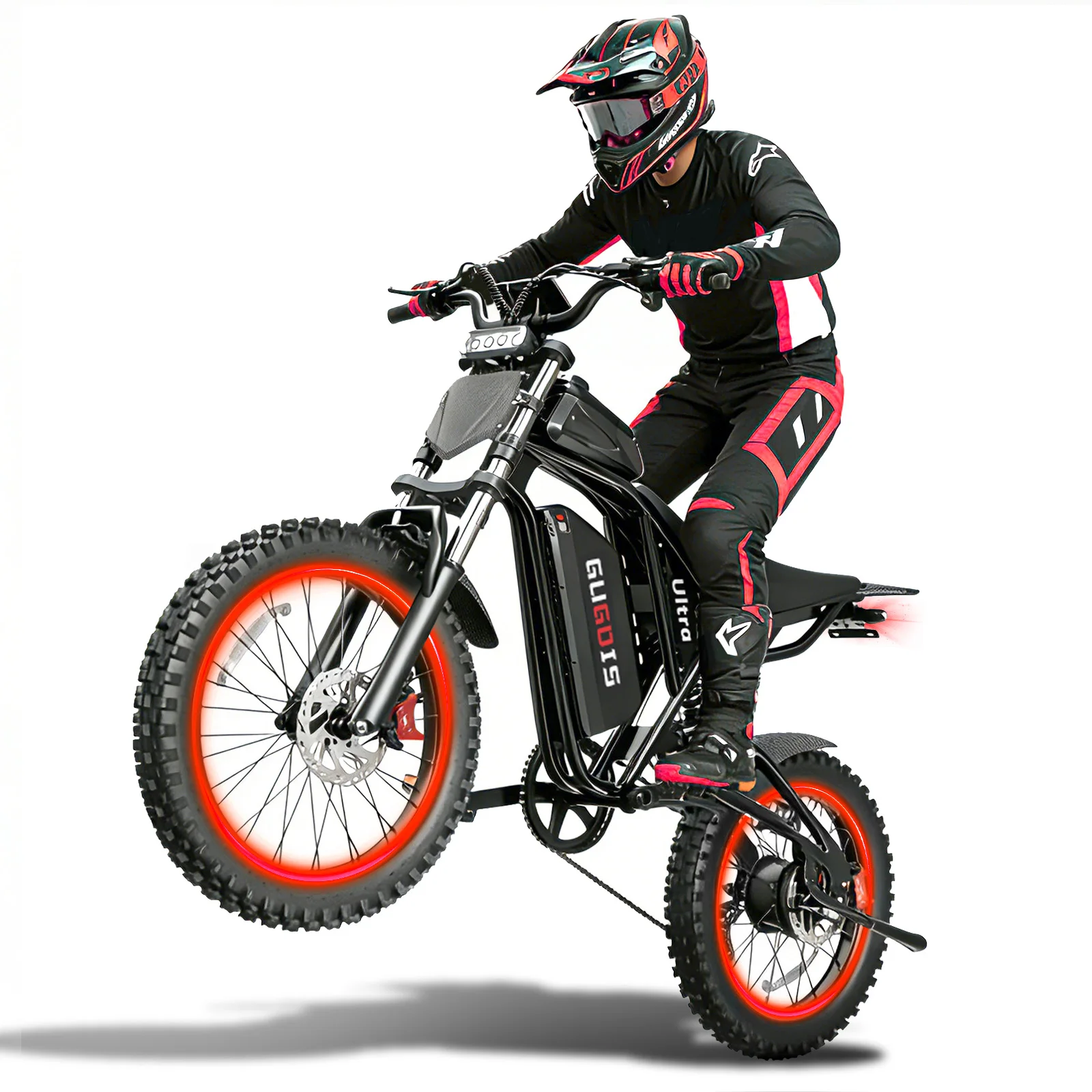Upgraded+ 2500W Electric Dirt Bike for Adults & Teens, NFC & Password Unlock, 40Mph Fast E Bike with 52V 25Ah Battery, 90 Miles PAS Mode, Full Suspension, Dual Hydraulic Brake, Turn Signal Light, 23x3.0" Fat Tire All Terrain Dirt E Bike for Men
Upgraded+ 2500W Electric Dirt Bike for Adults & Teens, NFC & Password Unlock, 40Mph Fast E Bike with 52V 25Ah Battery, 90 Miles PAS Mode, Full Suspension, Dual Hydraulic Brake, Turn Signal Light, 23x3.0" Fat Tire All Terrain Dirt E Bike for Men