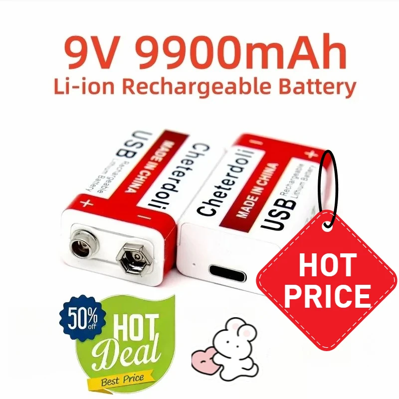 Newest 3-10pcs 9V 9900mAh Rechargeable Battery for Multimeter Microphone Toy Remote Control High Quality Lithium-ion Battery
Newest 3-10pcs 9V 9900mAh Rechargeable Battery for Multimeter Microphone Toy Remote Control High Quality Lithium-ion Battery