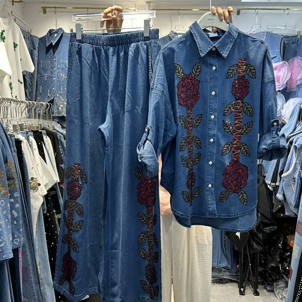 Свободная джинсовая рубашка с длинными рукавами и широкими брюками с эластичной резинкой на талии, комплект из двух предметов-GZTZ002
Свободная джинсовая рубашка с длинными рукавами и широкими брюками с эластичной резинкой на талии, комплект из двух предметов-GZTZ002