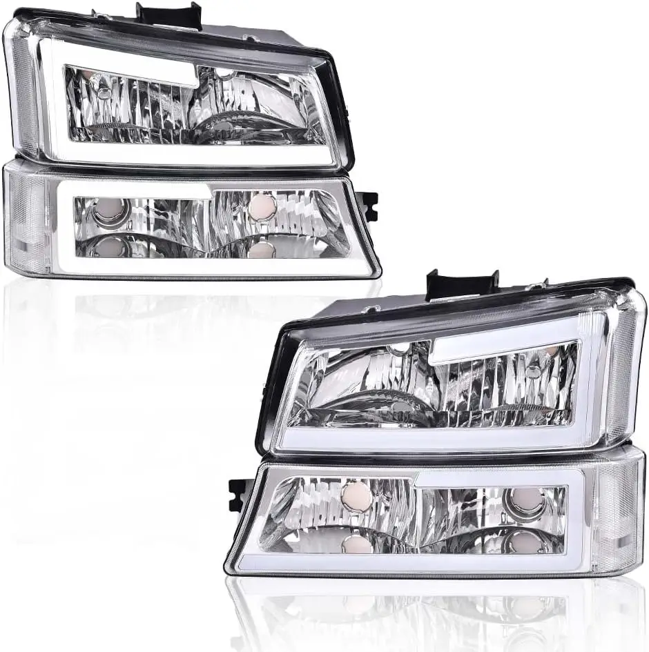 Chrome Housing Clear Corner Headlight Pair Compatible with 2003-2007 Chevy Silverado/Avalanche, Left & Right Headlights Headlamp
Chrome Housing Clear Corner Headlight Pair Compatible with 2003-2007 Chevy Silverado/Avalanche, Left & Right Headlights Headlamp