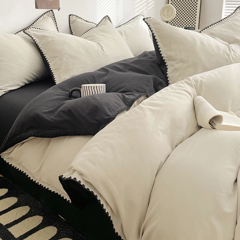 Solid Color Soft Duvet Cover Set Skin Friendly Washable Cotton Queen Bedding Set with Comforter Cover Bed Sheet and Pillowcases
Solid Color Soft Duvet Cover Set Skin Friendly Washable Cotton Queen Bedding Set with Comforter Cover Bed Sheet and Pillowcases