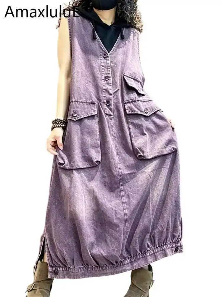 Amax LuluE 2026 Japanese Design Fashion Denim Dresses Ladies Vintage Leisure Soild Clothes Womens Summer Classic Loose Vestidos
Amax LuluE 2026 Japanese Design Fashion Denim Dresses Ladies Vintage Leisure Soild Clothes Womens Summer Classic Loose Vestidos
