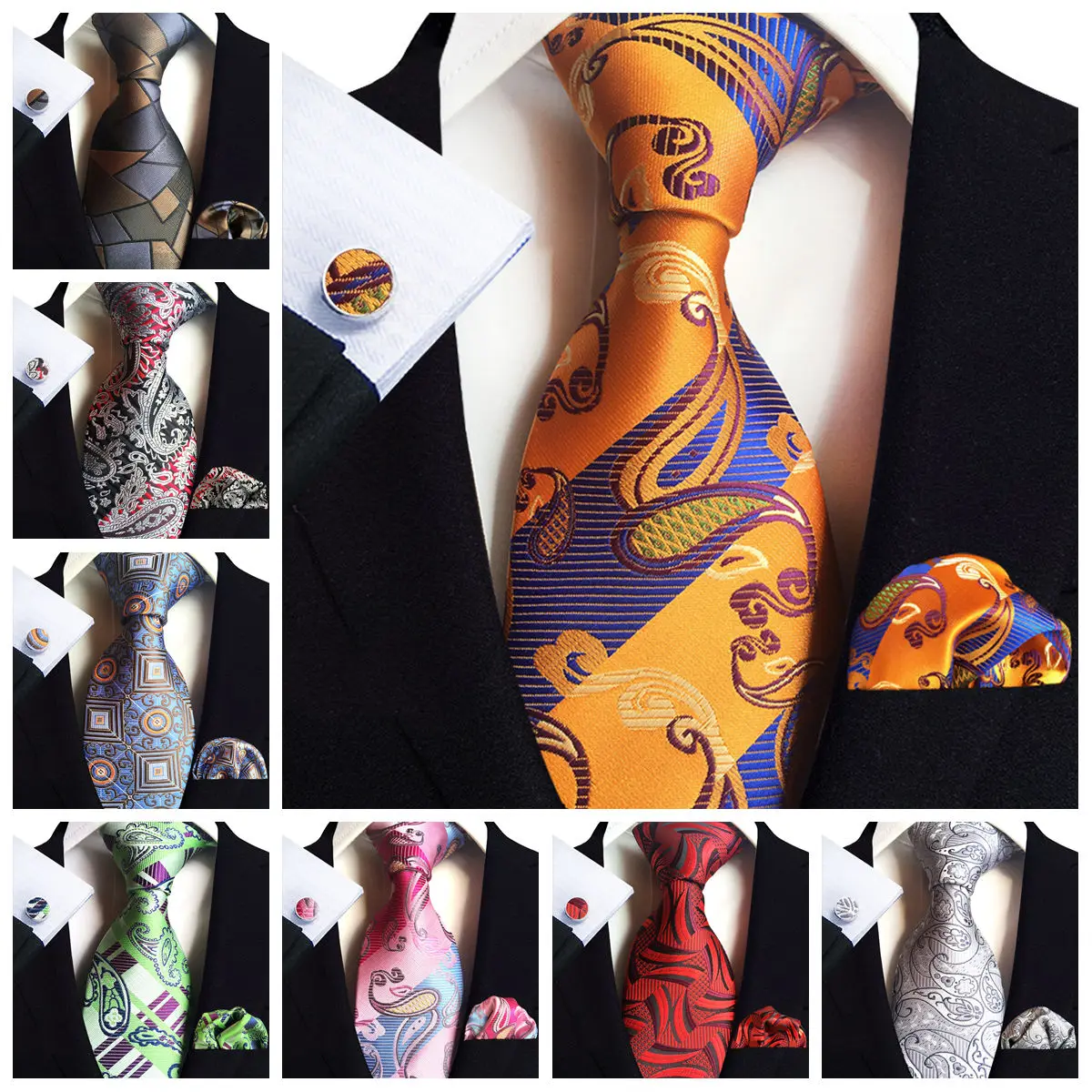 Elegant Luxury Men Business Tie Set Paisley Stripe Tie Pocket Square Cufflinks 3 Pcs Wedding Banquet Formal Party Accessories
Elegant Luxury Men Business Tie Set Paisley Stripe Tie Pocket Square Cufflinks 3 Pcs Wedding Banquet Formal Party Accessories