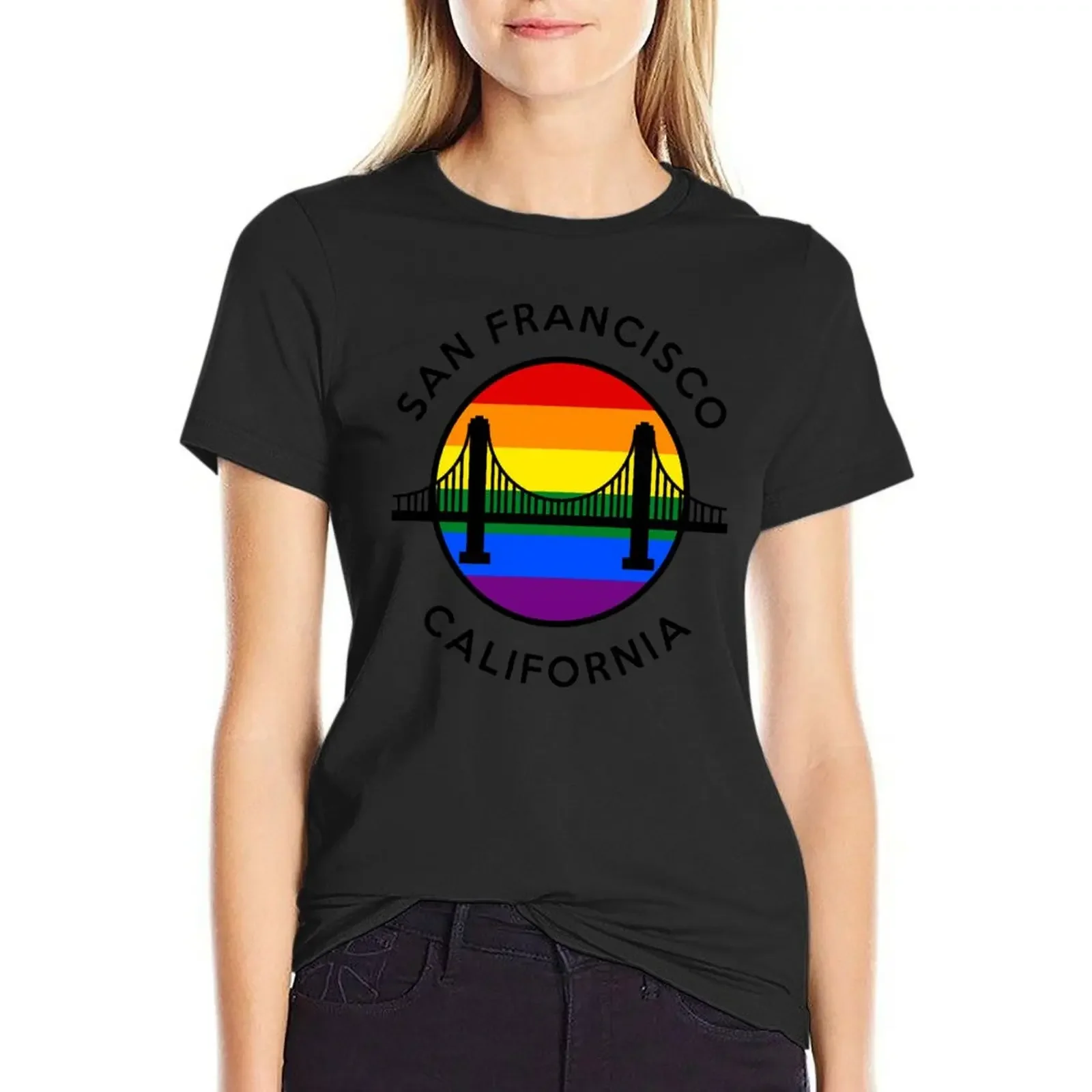 GOLDEN GATE - RAINBOW ROUND SF CA - D2BLACK T-Shirt graphics aesthetic clothes funnys tshirts for Women
GOLDEN GATE - RAINBOW ROUND SF CA - D2BLACK T-Shirt graphics aesthetic clothes funnys tshirts for Women