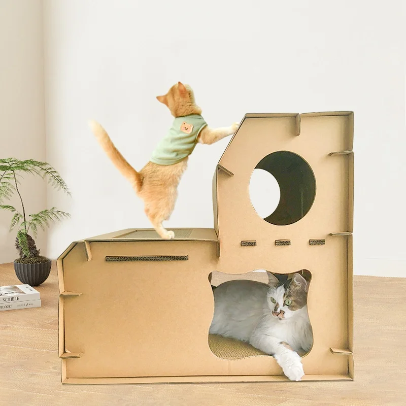 Креативная многофункциональная гофрированная бумага, комната для кошек, двухступенчатый комбинированный дом, кошачья вилла, царапина, игрушки с когтями
Креативная многофункциональная гофрированная бумага, комната для кошек, двухступенчатый комбинированный дом, кошачья вилла, царапина, игрушки с когтями