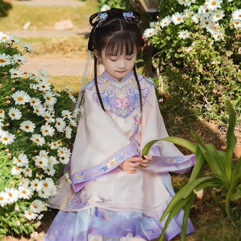 Little Girls Ming Dynasty Hanfu 2026 New, Super Fairy Chinese Style Hair Flower Design Kids Horse Face Skirt Ancient Dress
Little Girls Ming Dynasty Hanfu 2026 New, Super Fairy Chinese Style Hair Flower Design Kids Horse Face Skirt Ancient Dress