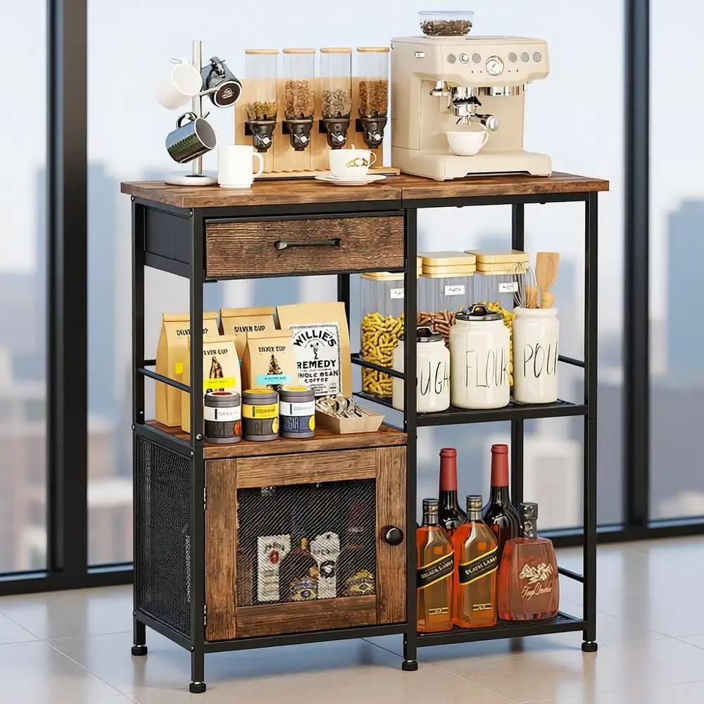 Farmhouse Style Multi-Purpose Coffee Bar Cabinet with Drawers for Kitchen, Living Room, and Small Spaces
Farmhouse Style Multi-Purpose Coffee Bar Cabinet with Drawers for Kitchen, Living Room, and Small Spaces