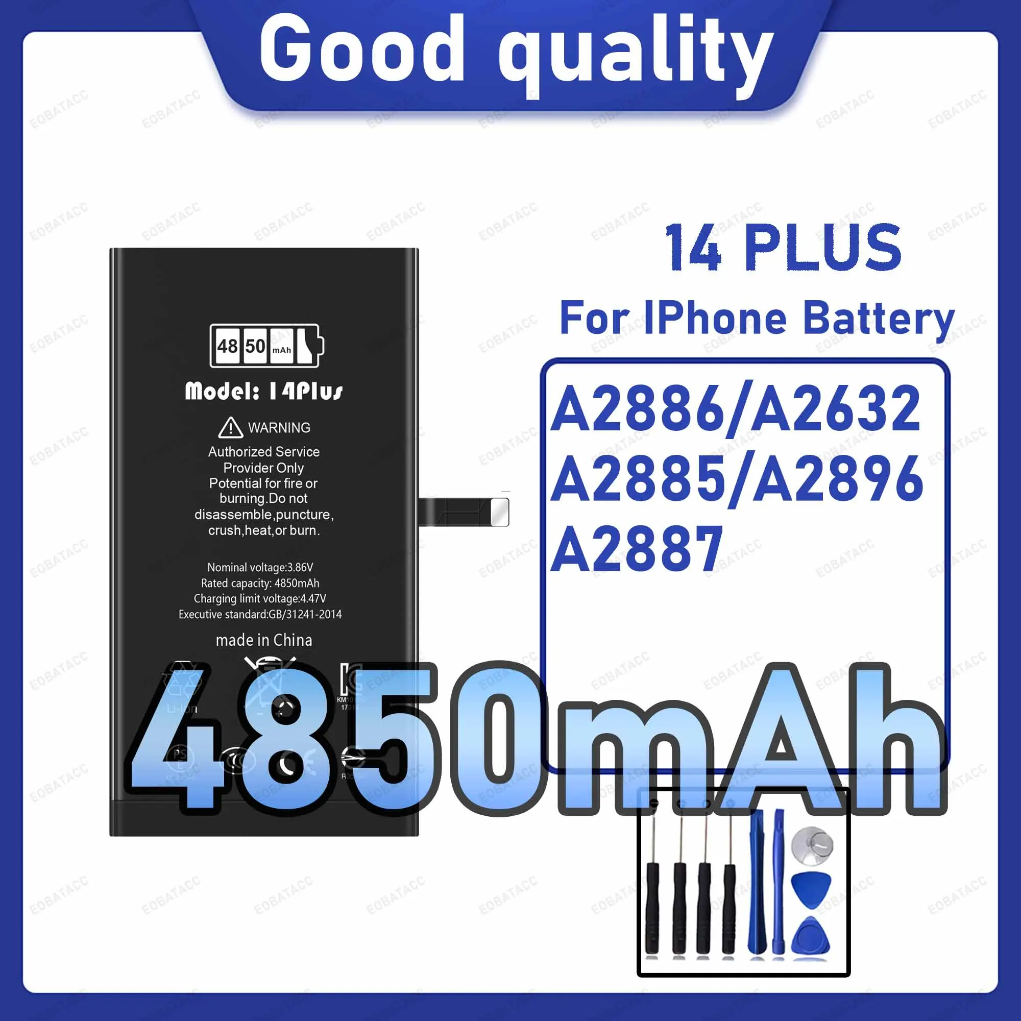4850mAh Diagnostic Battery show genuine part no pop up message for iPhone 14 PLUS battery
4850mAh Diagnostic Battery show genuine part no pop up message for iPhone 14 PLUS battery
