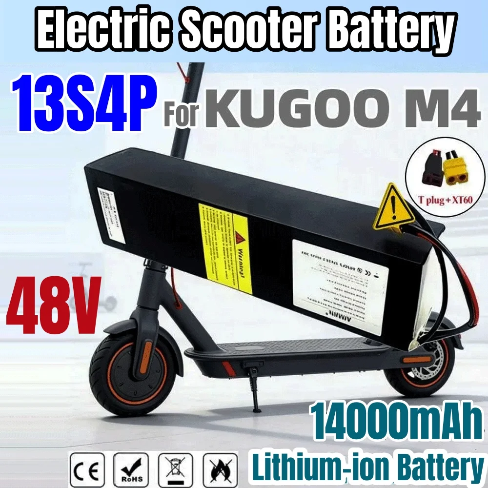 13S4P 48V 18650 Lithium Original Battery 14000mAh for Kugoo M4/M4 Pro+Kirin Electric Scooter Powerful Motor
13S4P 48V 18650 Lithium Original Battery 14000mAh for Kugoo M4/M4 Pro+Kirin Electric Scooter Powerful Motor