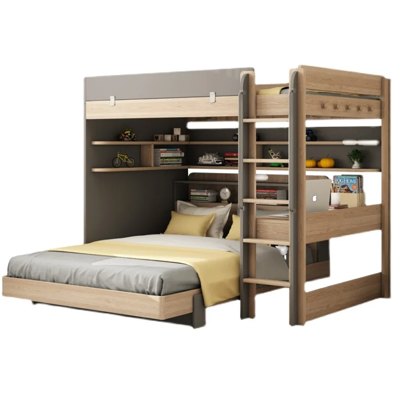 Children's bed staggered upper and lower beds Small apartment sibling bed Bunk bed Desk integrated dislocation type High
Children's bed staggered upper and lower beds Small apartment sibling bed Bunk bed Desk integrated dislocation type High
